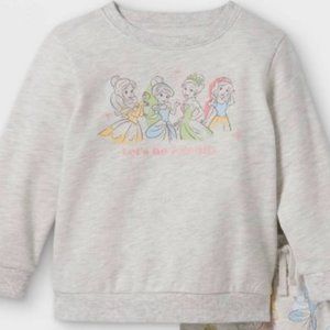 Toddler’s Girls Disney Princess Fleece Crew Neck Pullover